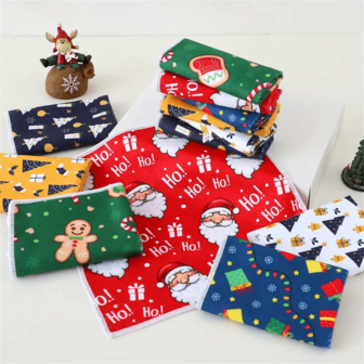1/6pcs Microfiber Absorbent Drying Cloth Kitchen Towel Set, Tree, Santa Claus Gift, Kitchen Towel, Tea Towel, Hand Towel, Cooking, Baking, Christmas Kitchen Decor