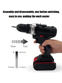 Kit de taladro inalámbrico de 36V MAX - Juego de destornilladores multifunción para uso doméstico diario, perforación de paredes, manualidades, reparación de bicicletas | Regalo perfecto para papá