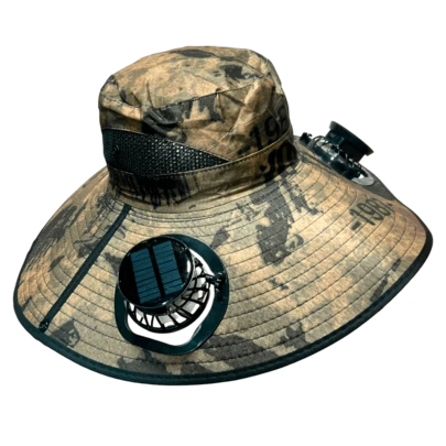 Sombrero de Sol Unisex con Ventilador Solar Recargable, Ala Ancha y Protección UV