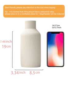 Vază albă din rășină, lucrată manual, minimalistă nordică pentru desktop, pentru decorarea camerei de zi, decorarea modernă a casei, masa, decorarea raftului de cărți, suportul pentru șemineu, decorarea intrării și articole decorative