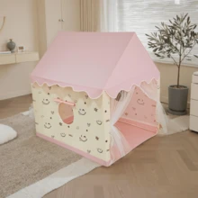 Portable 1-Person Indoor/Outdoor Princess Playhouse Tent, Dreamlike Castle Tent For Kids, Lovely Birthday Gift - Pink - View 6