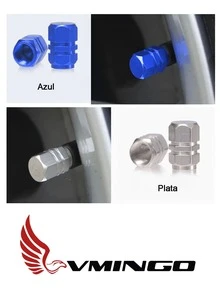 Tapon Pivote Valvula Auto Moto Bici 4 piezas Cubre Llanta Aluminio Neumatico Universal Vmingo Mexico - Negro - Ver 5