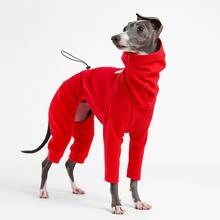 Thermal-Lined Christmas Red Dog , Warm Autumn/Winter Jumpsuit For Small/Medium Dogs, Protects Belly & Legs, Soft & Cozy Material, Suitable For Poodles, Whippets, Beagles In Autumn/Winter - Red - View 1