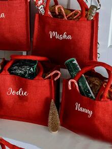 Customized Christmas Gift Bags And Ornaments, Holiday Gift Bags With Names, Christmas Party Bags, Christmas Eve Gift Bags, Christmas Holiday Gifts - Section 4 - View 2