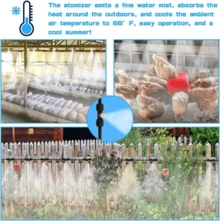 Misting Cooling System 98ft (30m) Misting Line + 30 Brass Mist Nozzles,Water Mister For Outside Patio Cooling, Kids Pets Water Playing, For Patio, Garden, Greenhouse, Pasture, Fan, Canopy, Pool Porch - Black - View 5