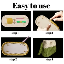 1Pc/2/3/4Pcs Oval PU Leather Bag Bottom Pad - Faux Leather Pad, Pre-Punched Holes, For Reinforcing Handbags And Wallets, Also Suitable For Crochet Projects - Multicolor - View 11