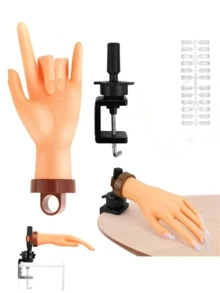 1pc Acrylic Nail Practice Hand, Nail Art Training Hand, Fake Hand, Acrylic Nail Practice Hand, 1 Nude Color Hand (Random Delivery) - Multicolor - View 11