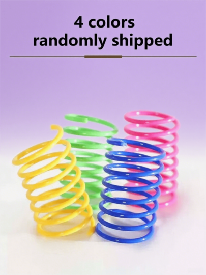 Giocattoli per gatti che si attivano da soli, giocattoli a molla colorati in plastica per gatti, forniture per gatti, inclusi carta stropicciata/molla a spirale per gatti; giocattoli creativi per far passare il tempo e mantenere in salute, giocattoli interattivi in plastica colorata resistente per giocare, mordere, cacciare, giocattoli per gattini, regali di San Valentino per gatti/cani, regali di Ognissanti e Natale per animali domestici