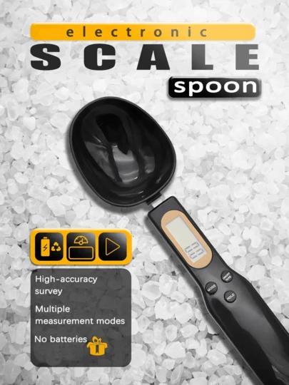 1pc 500g/0.1g High Precision Measuring Spoon Scale - Handheld Electronic Scale - Essential Kitchen Scale - Can Switch Between Multiple Units (G, Oz, Ml, Lb) - One-Touch Tare Function - LED Display - Durable ABS Material - Suitable For Weighing Pet Food, Kitchen Prep & More - Detachable Spoon Head For Easy Cleaning - Batteries Not Included