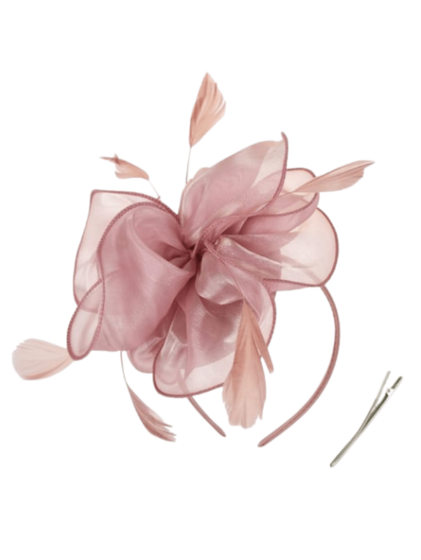 1 Peça Fascinator para Mulheres - Chapéu de Malha de Flor dos Anos 50 e 60 com Fita, Pena e Presilha, Elegante para Chá, Kentucky Derby ou Casamento, Chapéu para Ocasiões Especiais | Chapéu de Estilo Vintage | Chapéu Ornamentado, Tiara, Enfeite de Cabeça