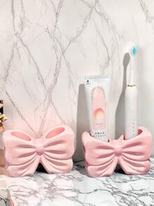 1 件北欧风格手工树脂蝴蝶结牙刷架，高端浴室收纳和家居装饰，节日、生日、派对返校的绝佳礼物 - 彩色 - 查看 9