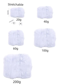 1 pieza, 60/100/200g Telarañas de Halloween Decoraciones Bonus Con Arañas Falsas, Telarañas súper elásticas para fiestas de Halloween en interiores y exteriores