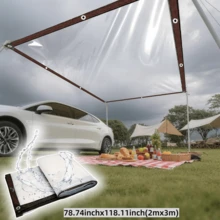 High-Quality Waterproof Car Side Awning Curtain, Convenient Installation And Storage, Essential For Outdoor Use In Extreme Weather - Transparent - View 15