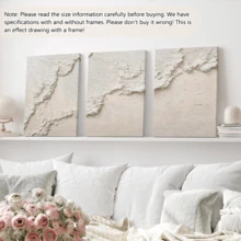 Bộ 3 tranh nghệ thuật treo tường hiện đại, tranh trừu tượng, họa tiết lượn sóng, tông màu đất, tranh dập nổi tối giản, màu trắng tinh khiết, phong cách nhà nông thôn, sóng trắng, có hoặc không khung, trang trí phòng, trang trí nhà cửa, trang trí ký túc xá sinh viên, khách sạn, nhà ở, phòng khách, phòng ngủ, phòng tắm và văn phòng. Quà tặng trang trí tường - Nhiều màu - Xem 11