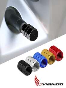 Tapon Pivote Valvula Auto Moto Bici 4 piezas Cubre Llanta Aluminio Neumatico Universal Vmingo Mexico - Negro - Ver 1