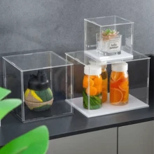 收藏品展示盒组装透明亚克力盒替代玻璃盒用于展示活动人物模型家庭存储和整理玩具 - 黑色 - 查看 7