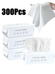 300/200/100片一次性毛巾加厚加大洗脸巾柔软卸妆湿巾干性护肤卸妆配件适合敏感肌肤干湿两用无纺布柔软洗脸巾海滩度假必备方便旅行。