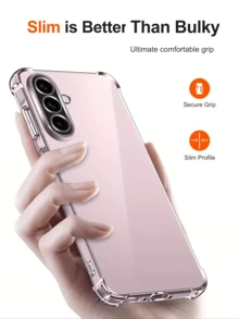 5 Stück Handyhülle Set, inklusive 4 Stück kratzfeste gehärtete Glas Bildschirmschutzfolien und 1 Stück transparente Airbag Sturzsichere Hülle, Bildschirmschutz Essentials für Alltag, Büro, Zuhause, wasserdicht, stoßfest, kratzfest