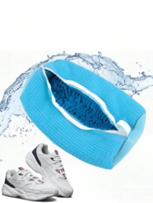 2pcs/1pc Durable Shoe Washing Machine Bag For All Types Of Shoes - Yellow With Blue Zipper, Suede Fabric Lining & Noise Reduction Design, Elastic Nylon Zipper, Suitable For All Washing Machines, Protective Sneakers, Casual Shoes & Delicate Items
