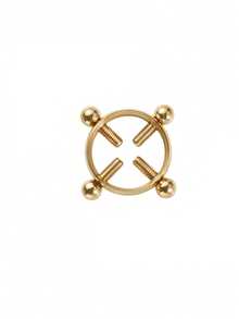 1pc Vacuum Electroplated Adjustable 316L Stainless Steel Round Nipple Ring, Sexy Piercing Jewelry For Women, Suitable For Daily Wear