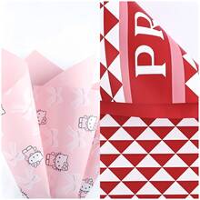 Sanrio 10 Pcs Of Kitten Bow Flower Wrapping Paper, With The Cute Hello Kitty Pattern As The Theme, Suitable For Various Occasions. Whether It's Halloween, Christmas Or Valentine's Day, It Can Add To The Festive Atmosphere For You. In Addition, It Is Also Very Suitable For Packaging Wedding Flowers, Adding A Romantic Touch To Your Special Moment.