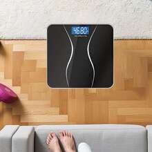 Wireless Digital Bathroom Scale/Body Weight Scale, Tempered Glass Panel, With LCD Display, Lb/Kg Dual Unit Switch, Powered By 2 AAA Batteries (Not Included), Accurate Measurement For Adults, Modern Design, Suitable As Holiday Gift, Christmas Gift Or Summer Essential