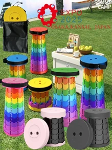 Portable Folding Telescopic Stool For Osaka Expo 2025 Queuing & Outdoor Travel – Heavy-Duty 400lbs Collapsible Chair For Long Lines, Camping, Picnic, BBQ & Hiking