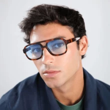 New Retro Aviator Double-Bridge Fashion Glasses , Square Frame Personalized Outdoor Versatile Glasses, Suitable For Daily Street Style, Ocean, Beach, Fashion For Women