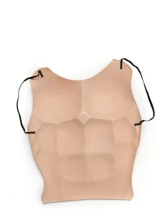 1pc Christmas Costume Party Prank EVA Fake Chest Muscle Belly, Unique Funny Macho Fake Muscle Block [Random Style, No Distinction]