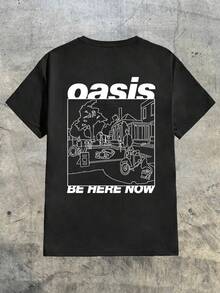 Men's DoubleSided Tee Retro Black And White Town Scene Graphic Print TShirt,Cool Casual Style For Men,Comfy Everyday Wear Top