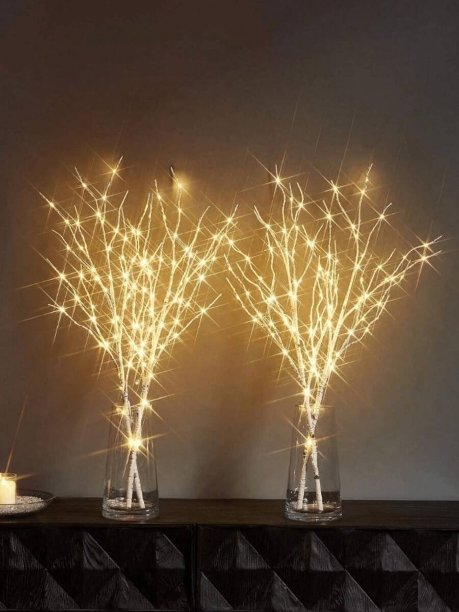 1pc 20-Bulb Artificial Branch Lamp LED String Lights, Creative Decorative Lighting For Living Room, Bedroom, Coffee Shop, Holiday Home - Multicolor - View 1