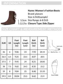 Women's Retro Suede Solid Color Chunky Heel Mid-Calf Boots, Pointed Toe Side Zipper Slip-On Comfortable Versatile Western Style Boots For Autumn/Winter Daily & Party - Brown - View 8
