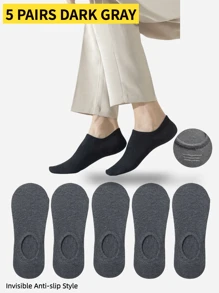 1/9/10/15双男女通用袜子运动袜白/黑/灰色短袜隐形袜纯色简约风格适合日常休闲穿着 - 彩色 - 查看 23