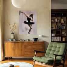 Framed [2D Flat] 1pc Ballet Dancers Perform Classic Street Dance Moves Canvas Wall Art - High-Quality Abstract Ballet Art Print For Living Room, Bedroom, Kitchen, Office, Cafe Decor - Perfect Gift For Dance Lovers - Framed(Framed(框架)) - 查看 2