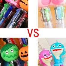 30/20/10/5/1 Pc, Halloween Cartoon Mini Four-Color Ballpoint Pens, Smooth Writing, Cartoon Halloween Style Gel Pens, Cute Pumpkin And Ghost Designs, 0.5mm Fine Tip Black Ink, Perfect For Party Favors, Office Supplies, Fun Gifts For Friends, School Supplies, And Back-To-School Season.