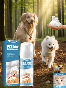 No-Rinse Pet Dry Shampoo Mousse, Removes Odor And Leaves Fur Soft And Clean Without Water. Dry Wash Cat And Dog Shampoo, Suitable For Cats And Dogs, Gentle Pet Grooming Product For Indoor Use On Kittens And Puppies, Soothes Sensitive Skin, Reduces Dandruff And Odor, Cleanses, Nourishes, Softens And Deodorizes. - Multicolor - View 3