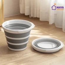 10 Liter Premium Retractable Bucket With Foldable Silicone Handle And Gray Handle For Multipurpose Cleaning Water - Gris - Ver 7
