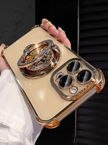 Luksusowe galwanizowane przezroczyste etui na telefon z uchwytem na stojak, silikonowa, wstrząsoodporna, miękka obudowa, odporna na upadki, kompatybilPhone 16/16e/16 Pro/16 Pro Max/16 Plus/15/14/13/12/11/X/XS/XR/8/7, Galaxy S25/S24/S23/S22/S21/A55/A54/A53/A52/A35/A34/A23/A16/A15/A14/A13/A12/A05S/FE/Ultra/4G/5G oraz Redmi/Honor/MOTO/OPPO/Infinix