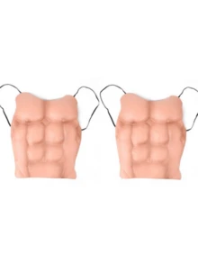 1pc Christmas Costume Party Prank EVA Fake Chest Muscle Belly, Unique Funny Macho Fake Muscle Block [Random Style, No Distinction]