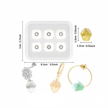 1 件树脂珠宝硅胶模具、水晶环氧树脂珠模具、圆形、菱形、方形、椭圆形、矩形、手链串珠环氧树脂硅胶模具、孔宝石首饰制作环氧树脂模具、适用于耳环、吊坠、手链和项链 - 白色 - 查看 13