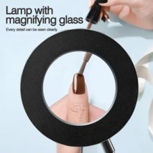 5X Magnifying Glass With Light, Magnifier Desk Lamp, Hands-Free Lighted With 3 Color Modes, For Craft Hobby, Nail Repair, Reading, Close Works (Black, Clamp), Adjustable Flexible Gooseneck - 黑色 - 查看 10