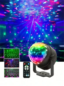 2pcs/1pc LED Stage Light With Remote Control, Disco, Party Light - Color Sound Activated Stage Lighting For KTV, Home Decor, Birthday, Bar, USB Powered, Multi-Room Compatible, Event Lighting | Colorful LED Lights | Easy Installation Disco Party Supplies