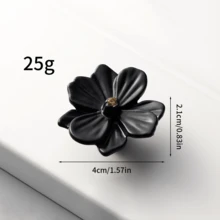 2pcs 3D Yellow Diamond Black Flower Shaped Modern Creative Furniture Decorative Single Hole Cabinet Handles - Yellow Diamond Black Flower - View 6