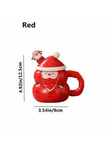 1pc Creative Christmas Ceramic Mug, Cartoon Snowman Design, Large Capacity Water Cup, Gift Box, Women's Christmas Gift, Souvenir, High-Quality Ceramic Coffee/Water Cup, Office Use