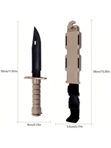 1:1 逼真 M9 刺刀复制品，塑料软凝胶安全训练刀，军事收藏品，户外 CS 装备，角色扮演玩具（设计） - 彩色 - 查看 4