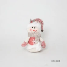 Christmas Pink Fabric Sitting Figurine, Holiday Small Gift, Decorative Doll Ornament