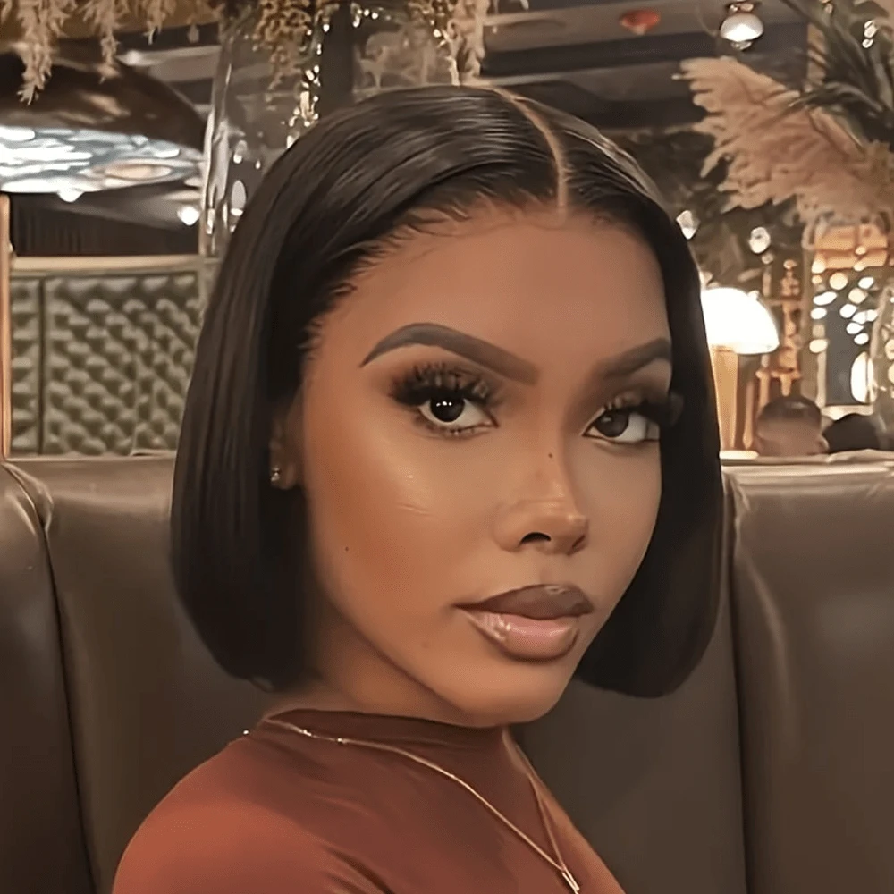 NATAN 8-36英寸自然黑色无胶假发，真人发际线，预先拔毛、预先修剪，13x4蕾丝闭合假发，巴西原生人发卷发假发（适合初学者），杰瑞卷人发假发，混合真人头发、合成纤维和蛋白质纤维 - 自然色&黑色系 - 查看 1