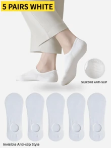 1/9/10/15双男女通用袜子运动袜白/黑/灰色短袜隐形袜纯色简约风格适合日常休闲穿着 - 彩色 - 查看 39