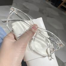 1 Piece Fashionable Unisex Blue Light Blocking Glasses - Transparent Square Frame, Suitable For Computer, TV, And Mobile Gaming, Anti-Glare, Unisex Korean Style Design - 1 cái - Xem 11