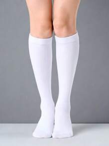 1/2/3/4 Pairs Of Women's Black And White Knee Long Socks, Outdoor Sports Socks, Casual Long Socks, Suitable For Outdoor Sports/Everyday Wear
